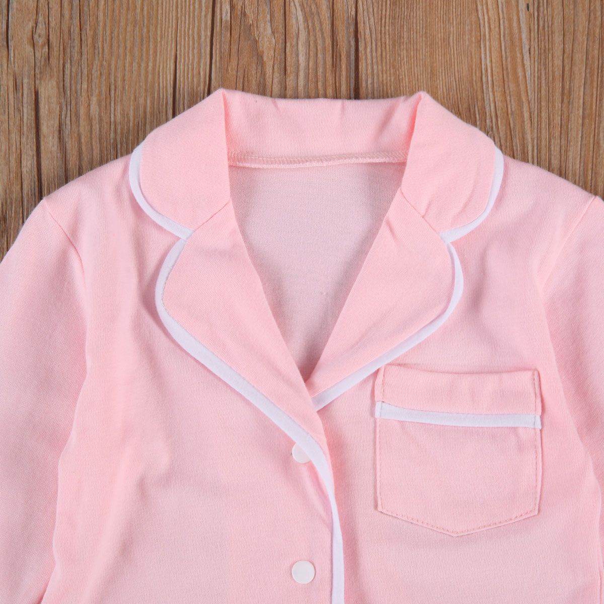 Cotton Two Piece Pajama Sets Toddler Kids Baby Girl Boy - Mubimart