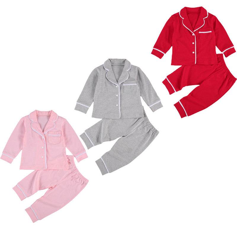 Cotton Two Piece Pajama Sets Toddler Kids Baby Girl Boy - Mubimart
