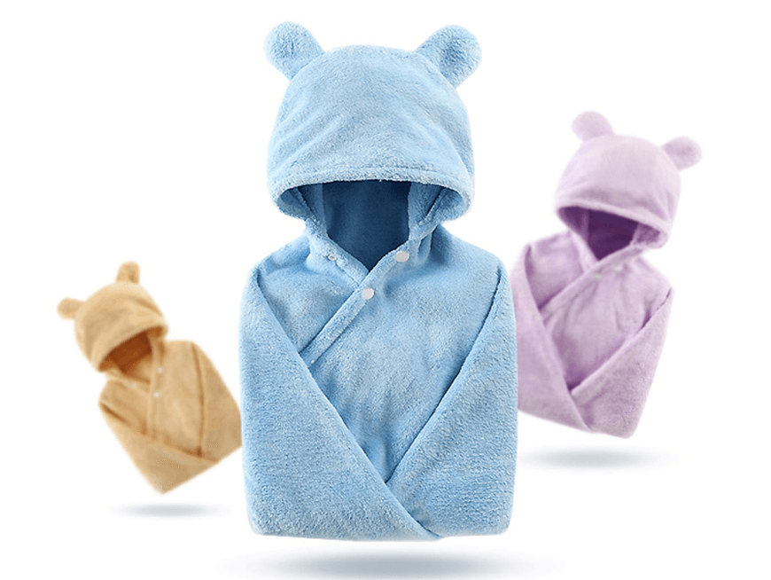 Cotton baby care hooded bath towel - Mubimart