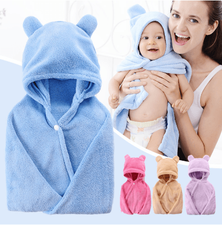 Cotton baby care hooded bath towel - Mubimart