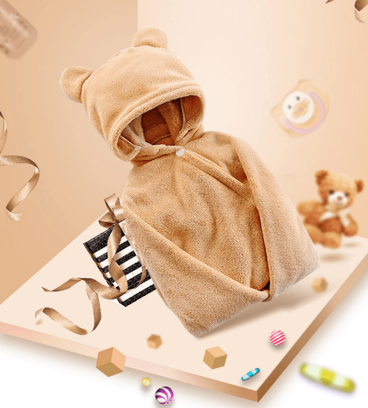 Cotton baby care hooded bath towel - Mubimart