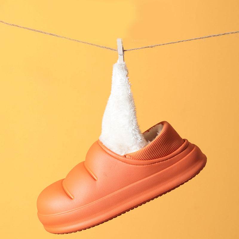 Couple Cotton Slippers Wiomen Winter Warm House Shoes Waterproof Garden Slipper - Mubimart