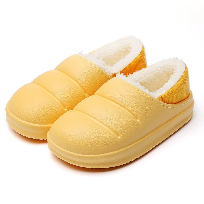Couple Cotton Slippers Wiomen Winter Warm House Shoes Waterproof Garden Slipper - Mubimart