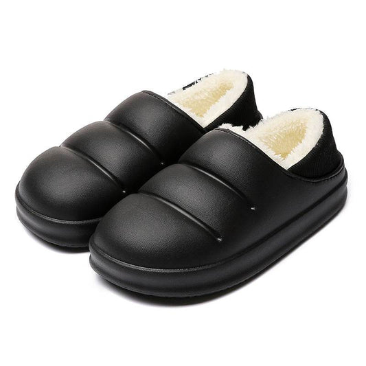 Couple Cotton Slippers Wiomen Winter Warm House Shoes Waterproof Garden Slipper - Mubimart