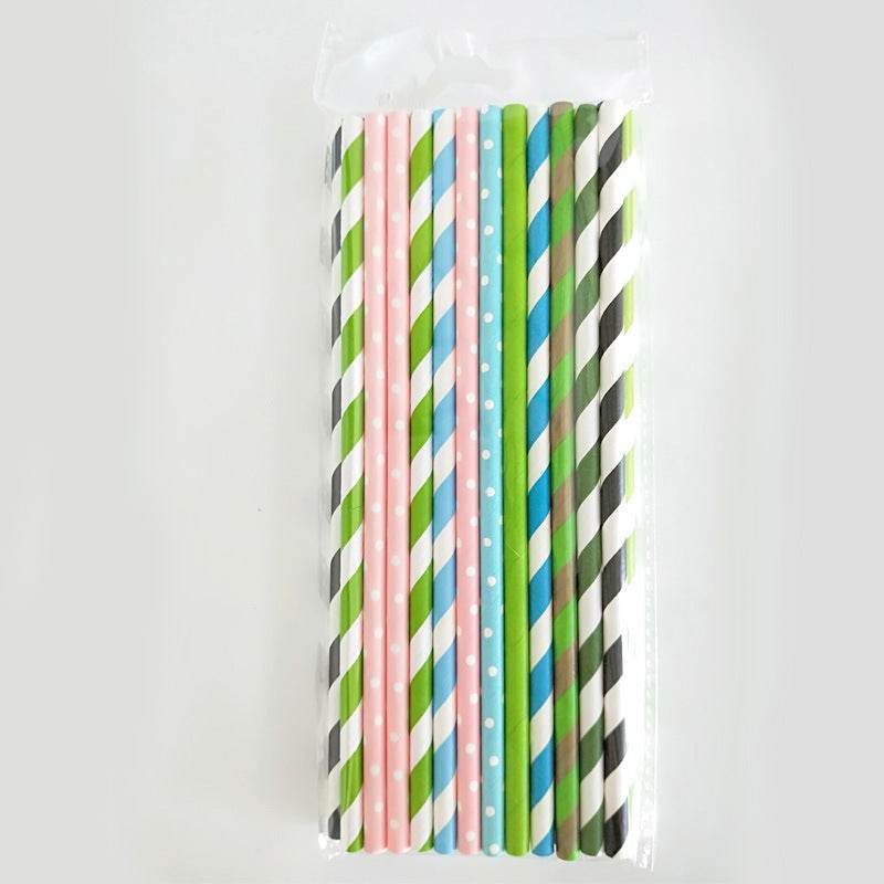 Creative Simple Portable Home Color Paper Straws - Mubimart