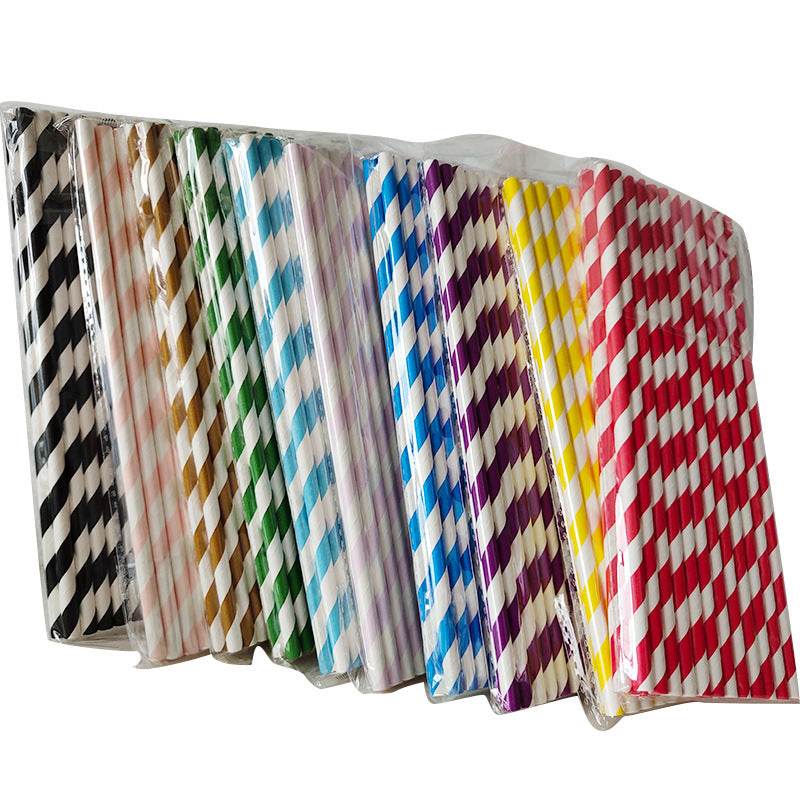 Creative Simple Portable Home Color Paper Straws - Mubimart