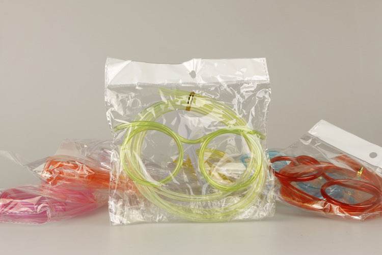 Creative Straws Glasses Beard Crazy Funny Plastic Art Straws - Mubimart