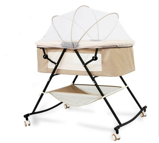 Crib newborn multifunctional comfort baby baby portable baby shaker foldable European cradle bed - Mubimart