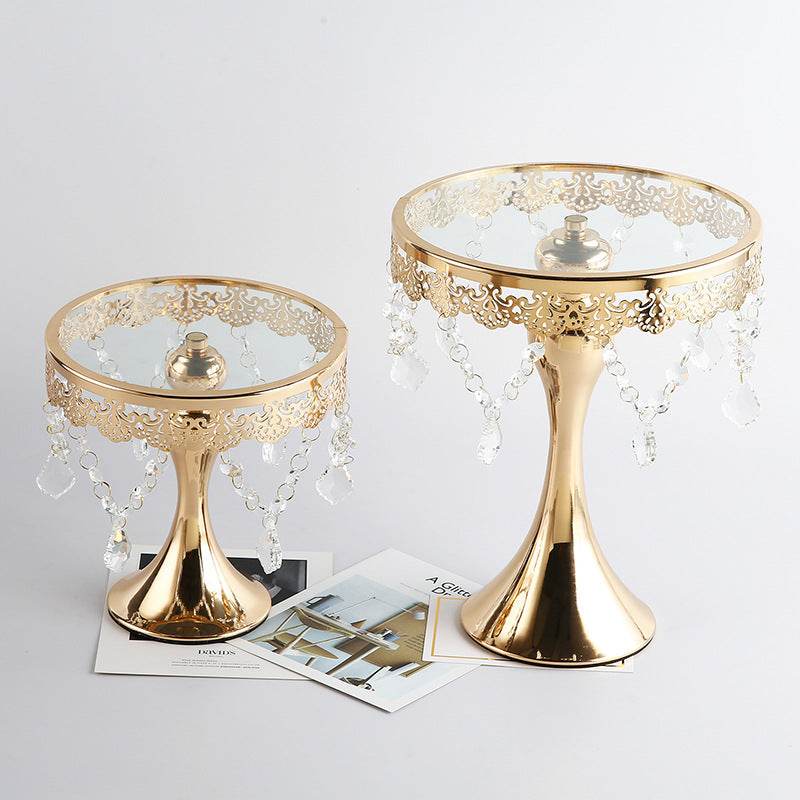 Crystal Cake Dessert Stand Creative Metal Iron Tray Ornament - Mubimart