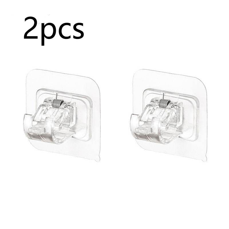 Curtain Hook Telescopic Rod Fixed Clamp Bracket Paste Without Drilling Household - Mubimart