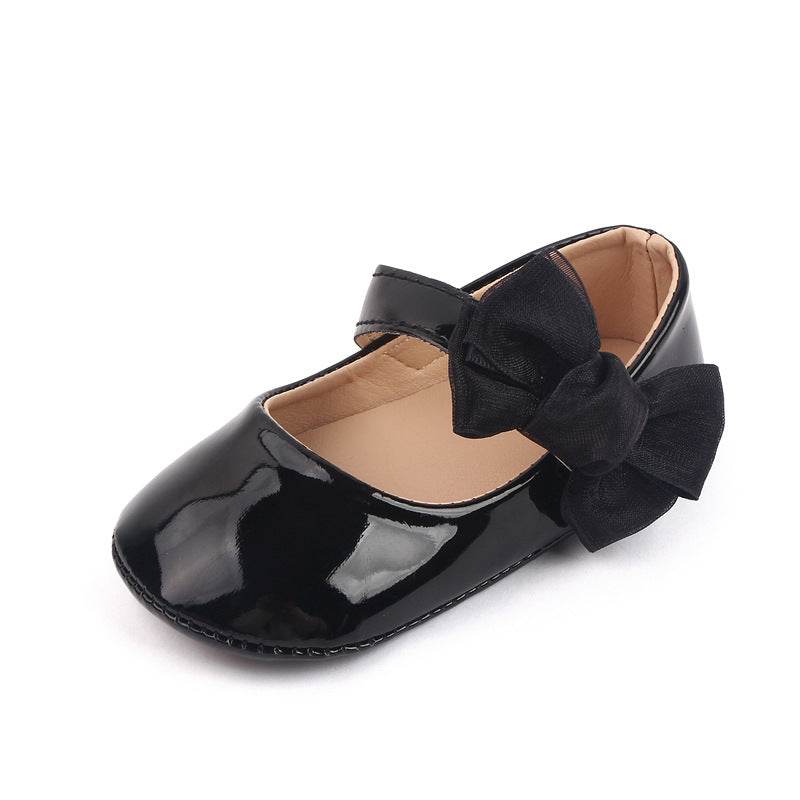 Cute Baby Girl Patent Leather Bowknot Toddler Shoes 0-1 Years Old Baby's Shoes Spring And Autumn - Mubimart