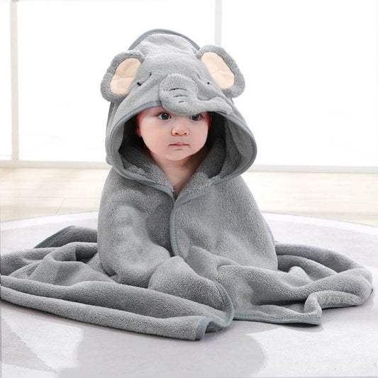 Cute Cartoon Hugging Quilt Coral Fleece Hooded Bath Towel - Mubimart