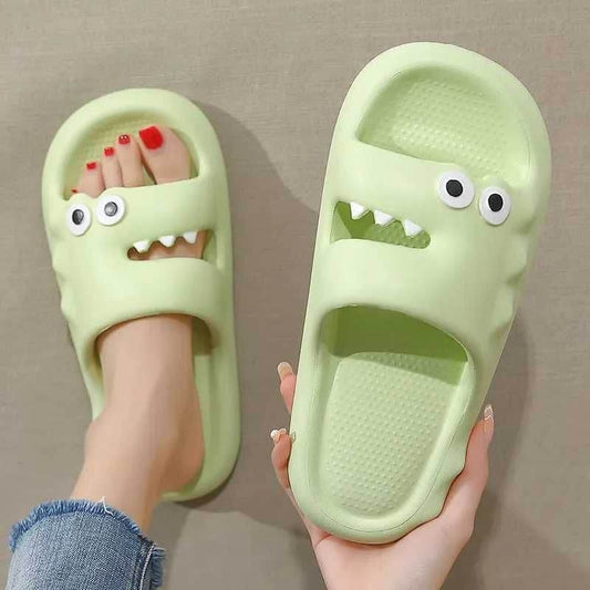 Cute Cartoon Slippers For Women Men Indoor And Outdoor Non-slip Thick Soles Floor Bathroom Slippers Fashion House Shoes - Mubimart