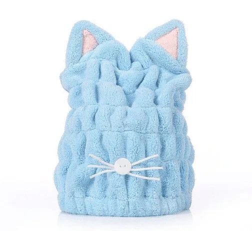 Cute-Cat-Ears-Hair-Drying-Towel-Bath-Mubimart-8932 - Mubimart