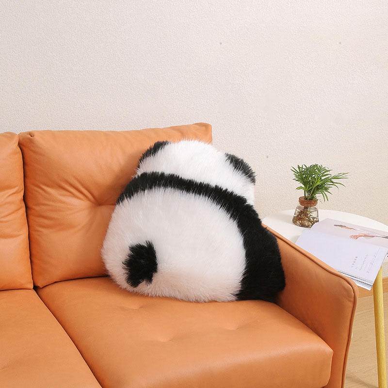 Cute Panda Back View Bedside Pillow Cushion - Mubimart