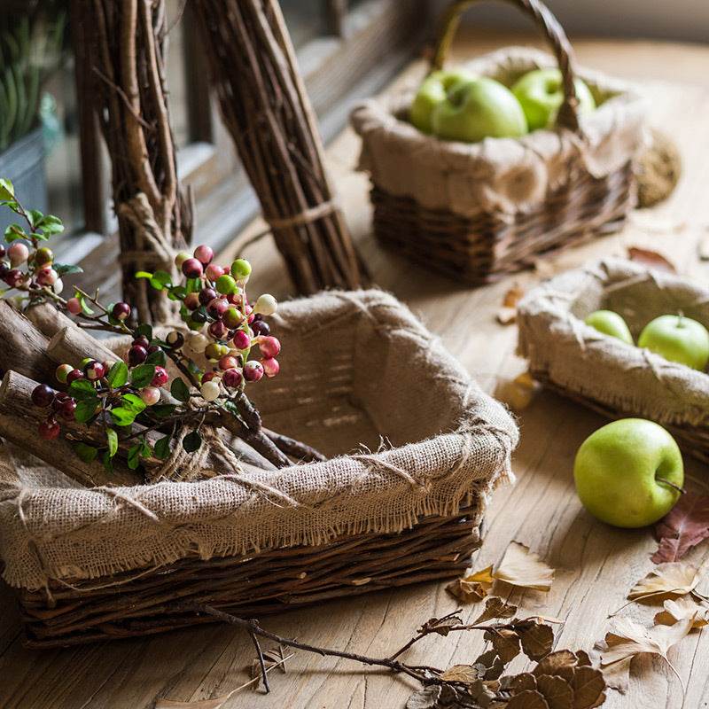 Decorative Vegetable Basket, Fruit Basket, Mari Wicker Flower Ware - Mubimart
