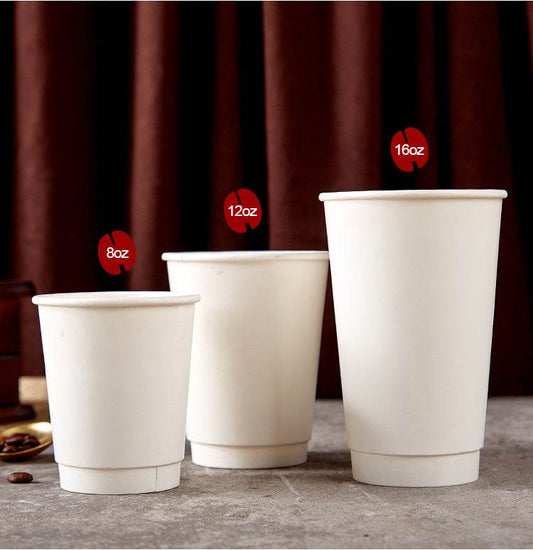 Disposable Double-layer Insulated Kraft Paper Cup - Mubimart