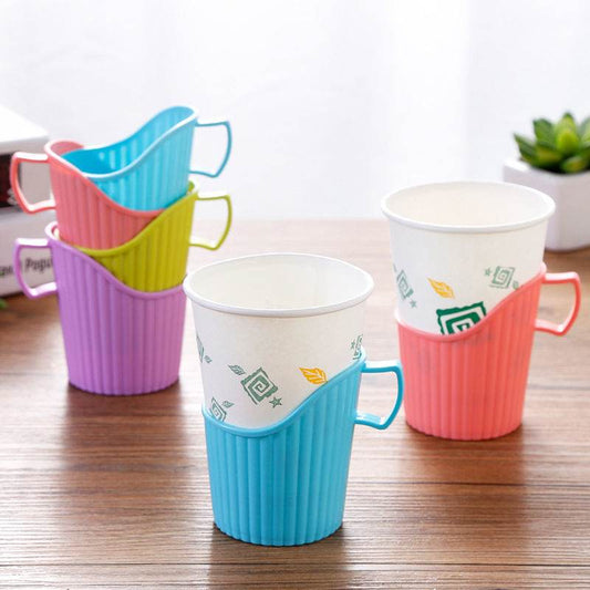 Disposable Paper Cup Holder Household Cup Saucer - Mubimart