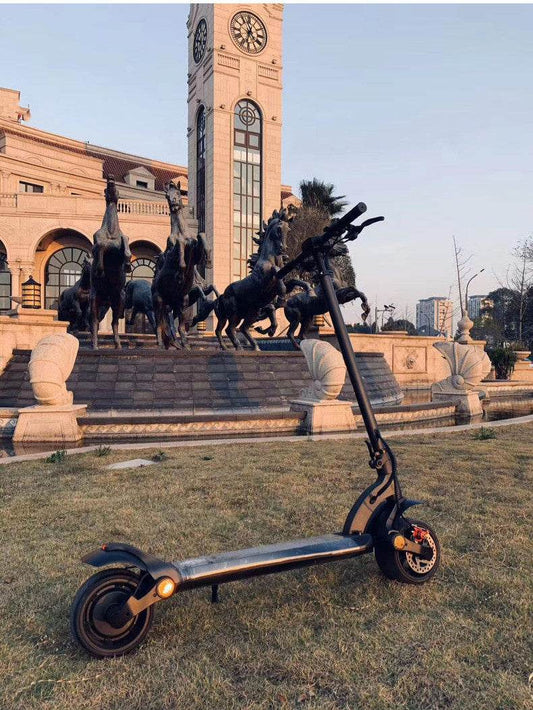 Double Drive Folding Scooter With Wide Tires - Mubimart
