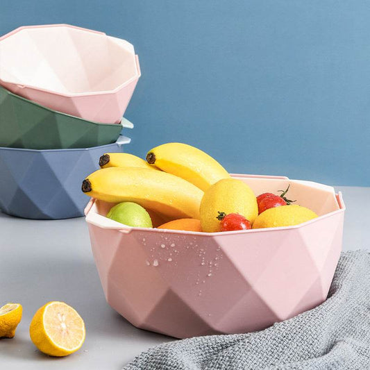 Double-Layer Vegetable Sink Plastic Drain Basket - Mubimart