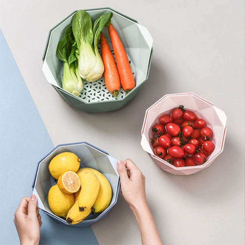 Double-Layer Vegetable Sink Plastic Drain Basket - Mubimart