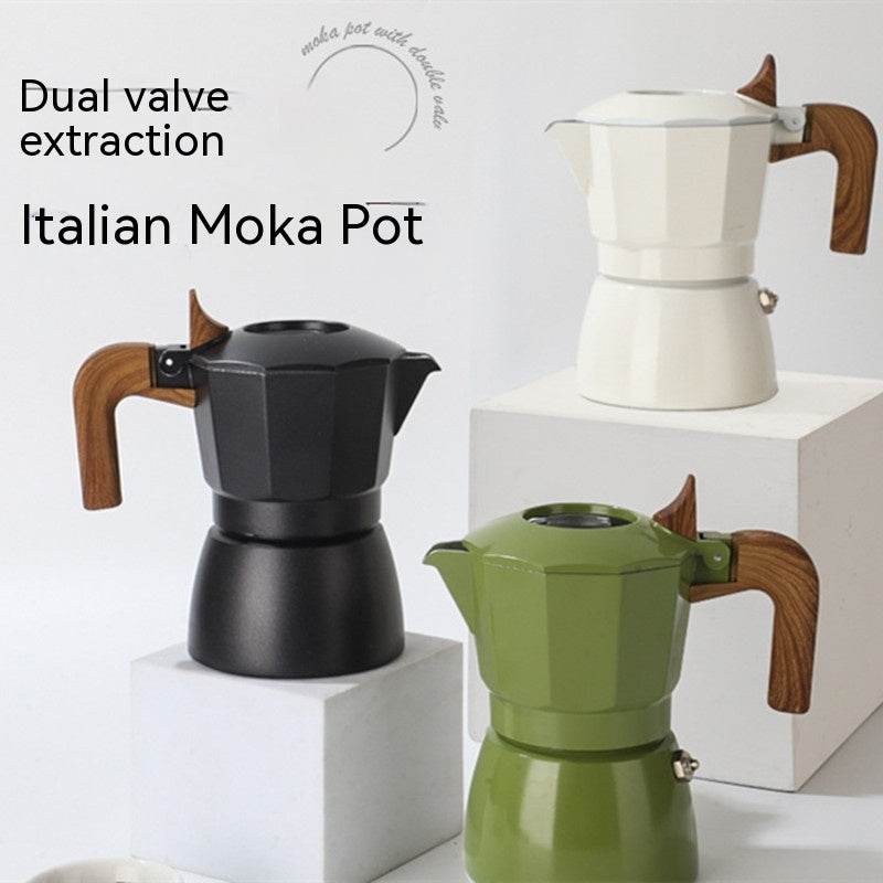 Double Valve Moka Pot Espresso Coffee Machine - Mubimart