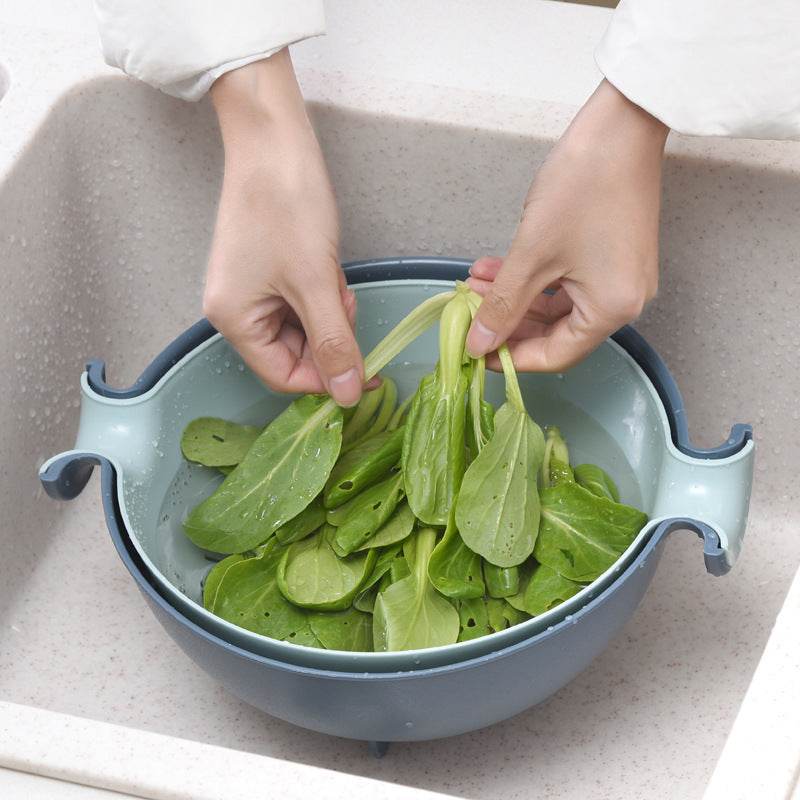 Double-layer rotating drain basket - Mubimart