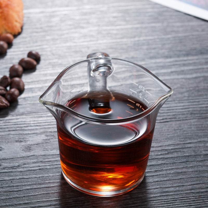 Double-mouthed Glass Measuring Cup With Scale Milk Small Milk Cup - Mubimart