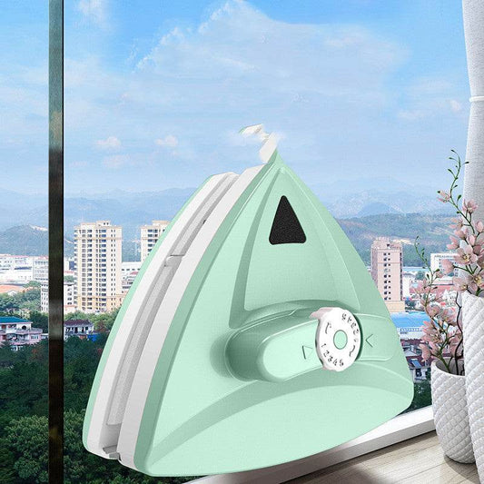Double-sided Magnetic Glass Wiper Glass Wiper Artifact Triangular Glass Wiper - Mubimart