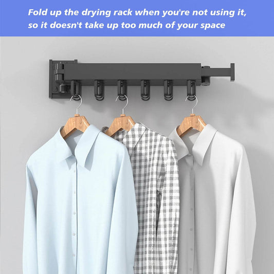 Drying Rack Clothing Wall Mounted, Clothes Drying Rack, Retractable Clothesline Indoor, Laundry Room Organization, Space-Saver, Collapsible Clothes Hanging Rack - Mubimart