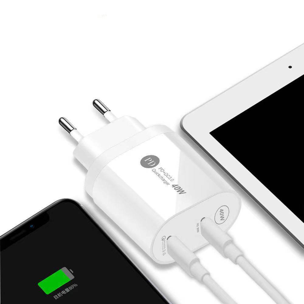 Dual PD 40W Dual TYPE-C Fast Charger - Mubimart