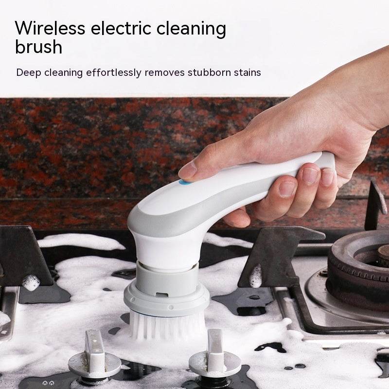Electric Cleaning Brush 4 In 1 Spinning Scrubber Handheld Electric Cordless Cleaning Brush Portable - Mubimart