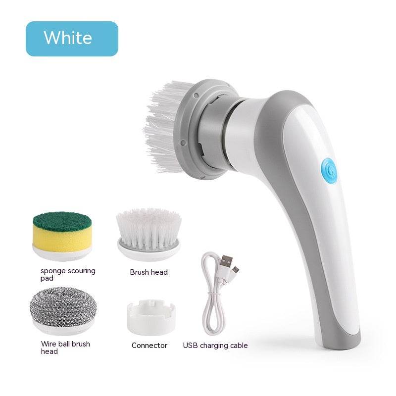 Electric Cleaning Brush 4 In 1 Spinning Scrubber Handheld Electric Cordless Cleaning Brush Portable - Mubimart