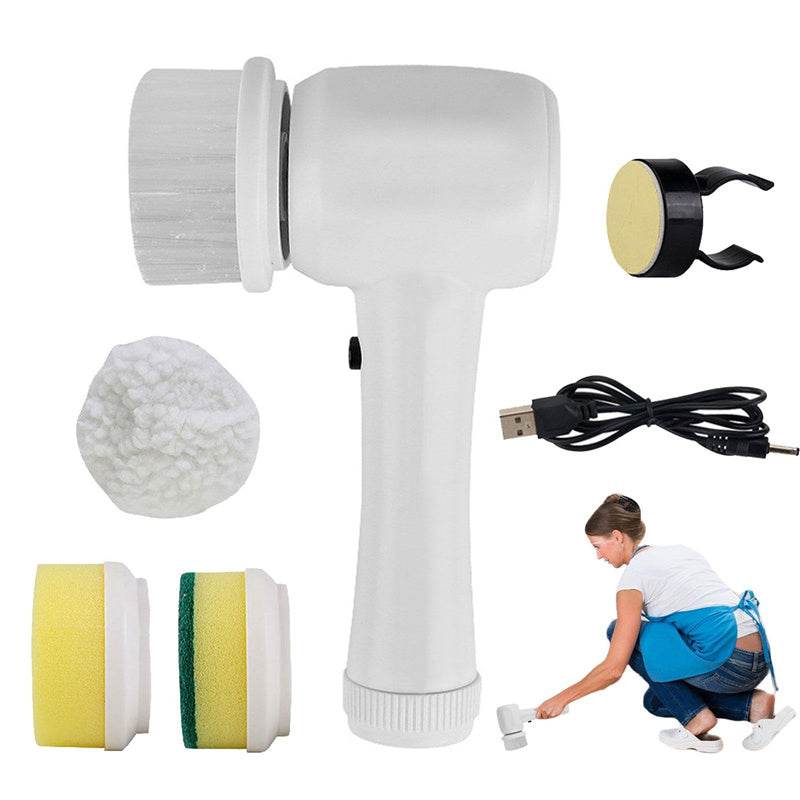 Electric Cleaning Brush 4 In 1 Spinning Scrubber Handheld Electric Cordless Cleaning Brush Portable - Mubimart