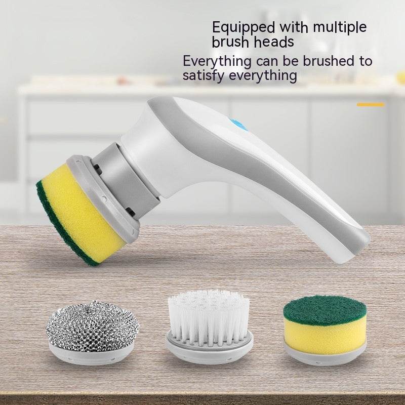 Electric Cleaning Brush 4 In 1 Spinning Scrubber Handheld Electric Cordless Cleaning Brush Portable - Mubimart