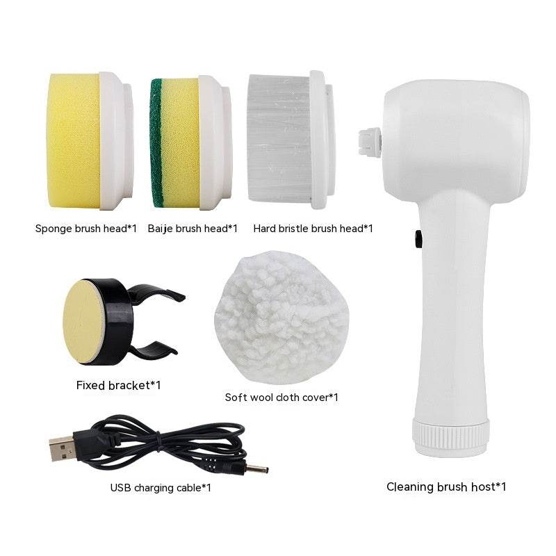 Electric Cleaning Brush 4 In 1 Spinning Scrubber Handheld Electric Cordless Cleaning Brush Portable - Mubimart