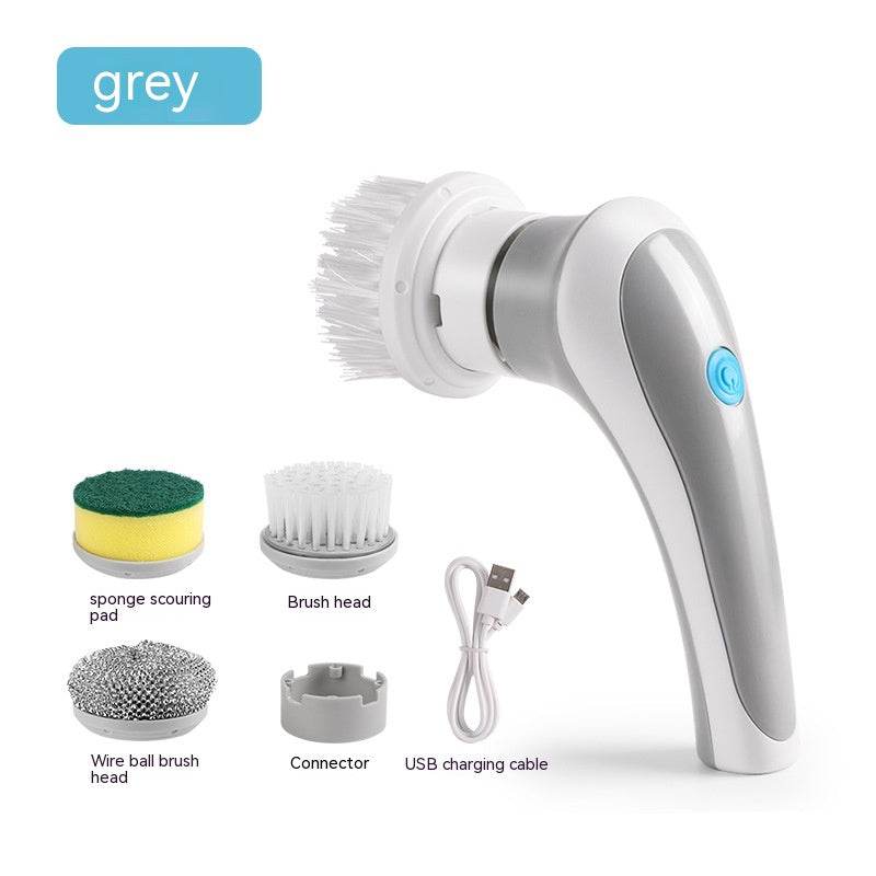 Electric Cleaning Brush 4 In 1 Spinning Scrubber Handheld Electric Cordless Cleaning Brush Portable - Mubimart