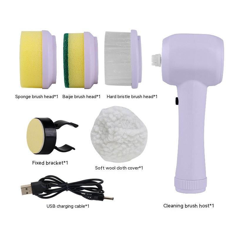 Electric Cleaning Brush 4 In 1 Spinning Scrubber Handheld Electric Cordless Cleaning Brush Portable - Mubimart