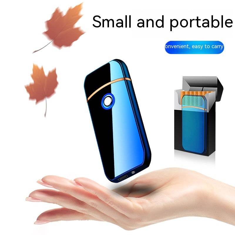 Electronic Charging USB Cigarette Lighter Metal Windproof Creative Lighter - Mubimart