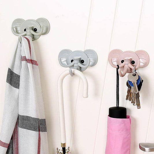 Elephant Viscose Hook Three Hook Nail-free Door Rear Hook - Mubimart
