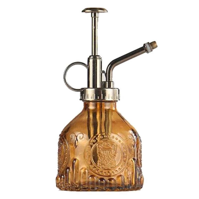 Embossed Glass Bottle Watering Flower Watering Can Shower Gardening Glass Small Spray - Mubimart