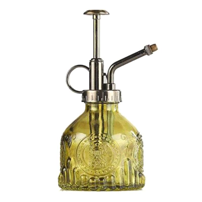 Embossed Glass Bottle Watering Flower Watering Can Shower Gardening Glass Small Spray - Mubimart