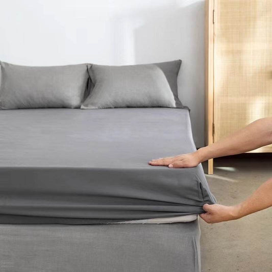 Encrypted pure color cotton beauty bedspread protection pad mattress cover - Mubimart