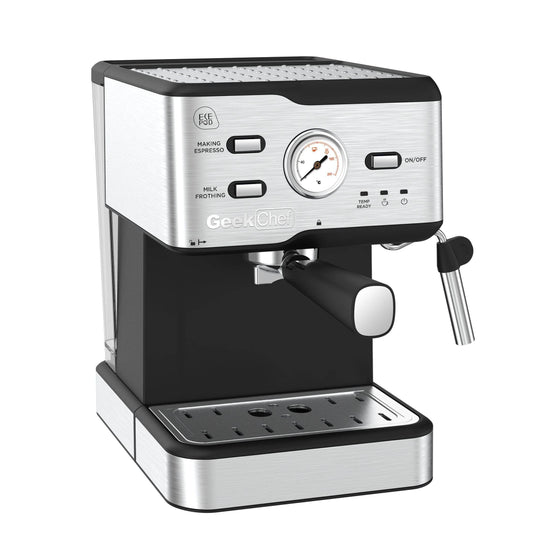 Espresso Machine 20 Bar Pressure Cappuccino Latte Maker Coffee Machine With ESE POD Filter&Milk Frother Steam Wand&thermometer, 1.5L Water Tank, Stainless Steel Espresso Ban On Amazon - Mubimart