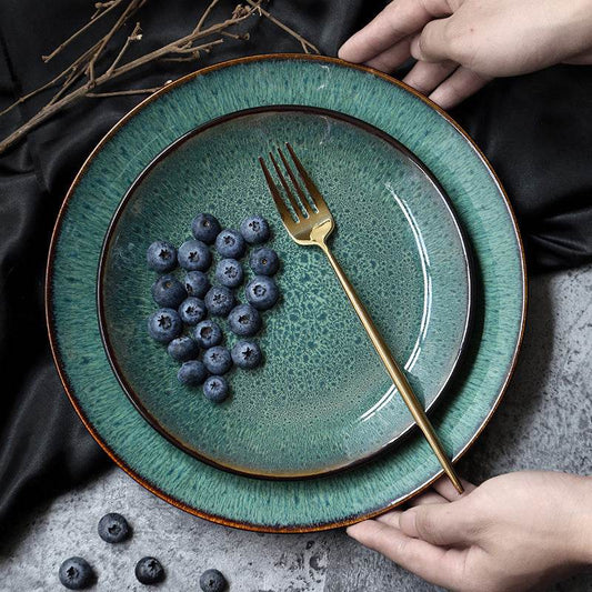 European Ceramic Plate Creative Western Steak Plate Pasta Plate Home Breakfast Plate - Mubimart