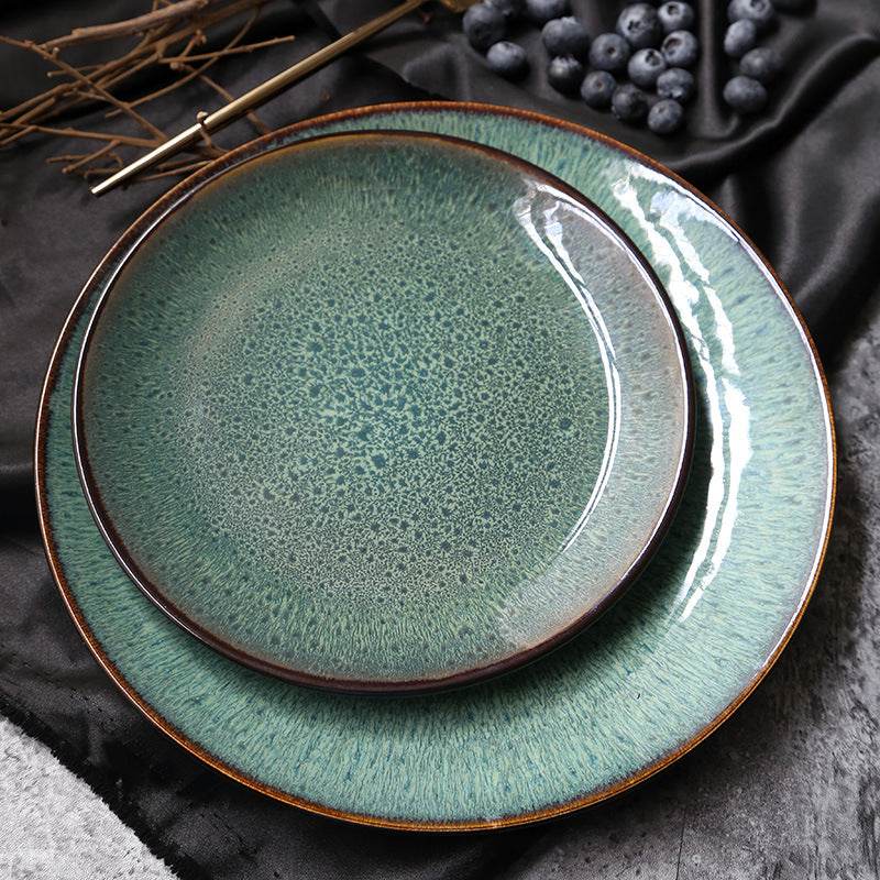 European Ceramic Plate Creative Western Steak Plate Pasta Plate Home Breakfast Plate - Mubimart