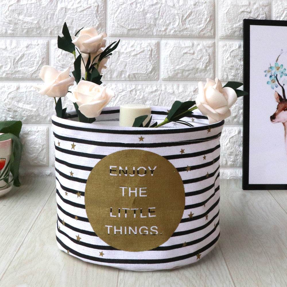Fabric waterproof foldable storage basket - Mubimart