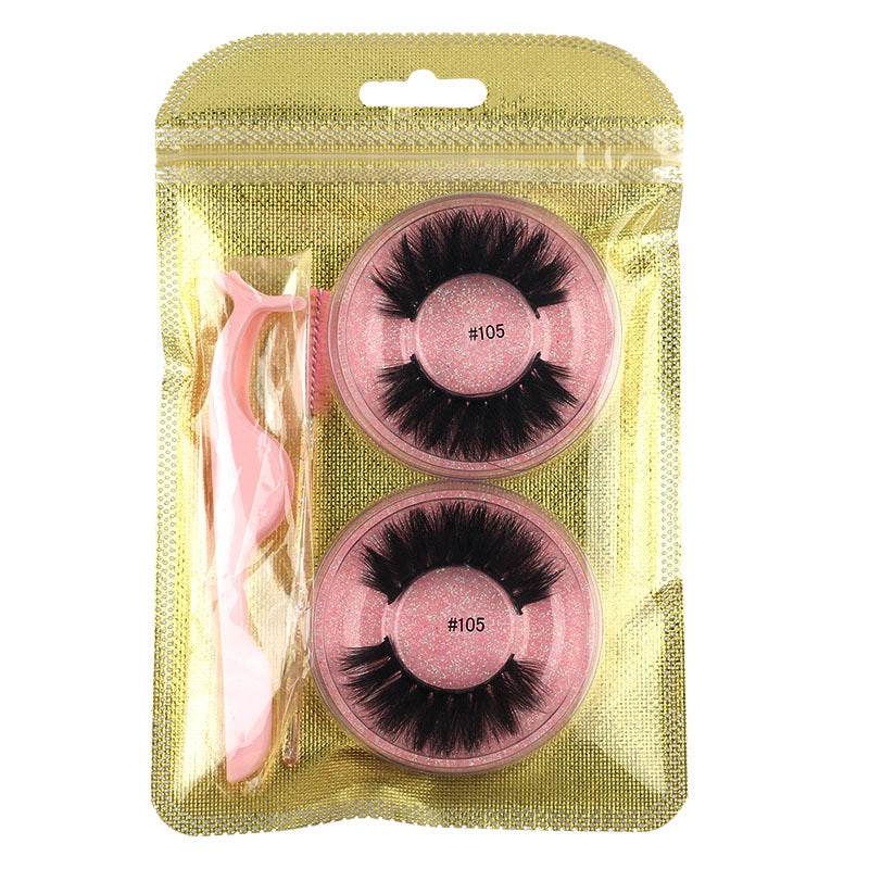 False Eyelashes Mink Hair Natural Bushy Round Set Beauty Tools - Mubimart