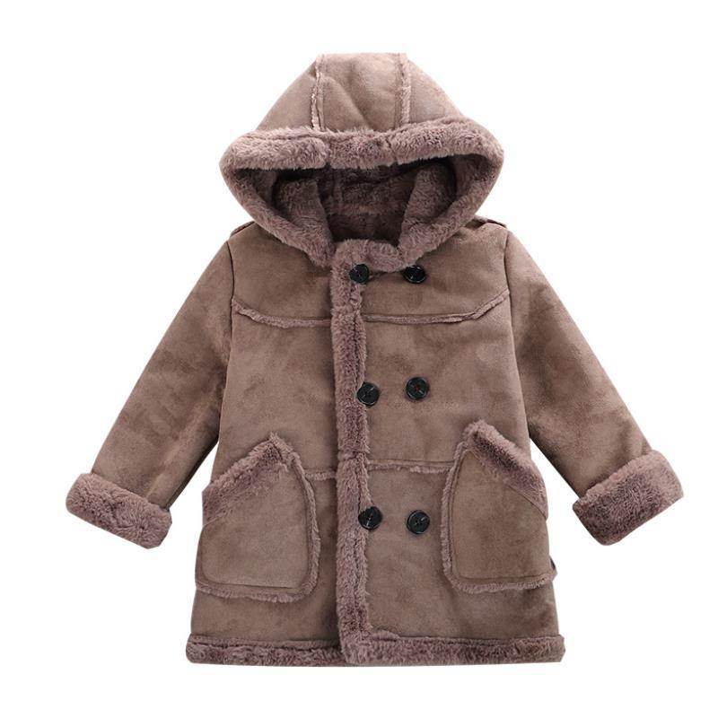 Fashion Boys' Suede Padded Trench Coat - Mubimart