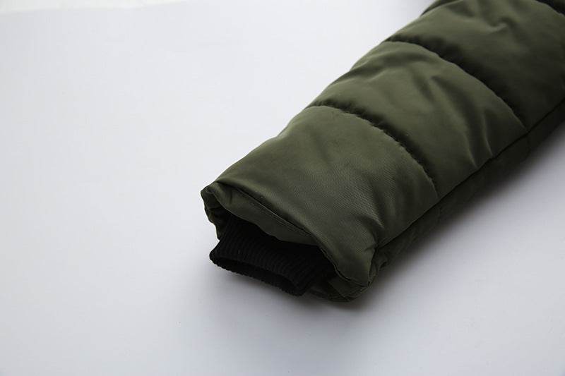 Fashion Boys Thicken Letter Print Hooded Cotton Jacket - Mubimart